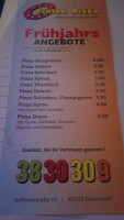 Centro Pizza menu