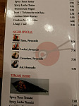 Sushi Tenzan menu